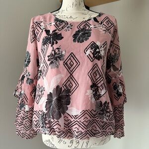 Petit Alfani Pink Floral Blouse - Size PM